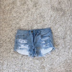 Jean Shorts Pockets Hanging Out Flash 